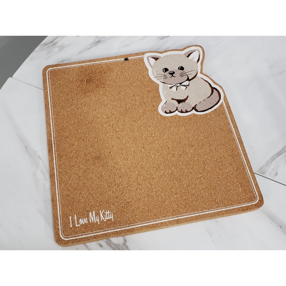Vintage 2000s y2k small bulletin cork board office bedroom decor kitten cat‎
